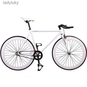 Cyklar 46 cm 52 cm Fixie Fixed Gear Bike Steel Frame Cycling Magnesium Alloy Wheel Single Speed ​​Track Bicycle Spoke One Piece Molding Riml240105