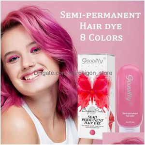 Cores de cabelo Gouallty 200ml 8 verde azul cinza vegan natural semi permanente tintura rosa 231225 entrega de gota produtos cuidados estilo dhcpy