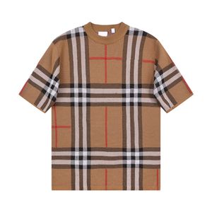 2024 Plaid Premium Knitwear Mens T Shirts Women Shirts Designer T Shirts Shirt Short Polo Sleeves Luxury Clothes Summer Leisure Breatble Coats Tops