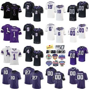 Mans TCU Horned Frogs College Football 19 Jared Wiley Jersey 4 Namdi Obiazor 6 Jamoi Hodge 27 Jordyn Bailey 0 Shad Banks Jr 3 Savion Williams Team Custom Name Number