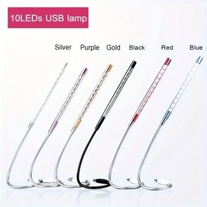 1pc USB Metal 10 Lights Laptop Keyboard Lighting, LED Dormitory Reading Night Light, Can Be Bent Freely