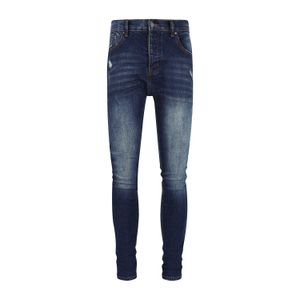 Purple dżinsy designerskie spodnie dżinsy męskie Sprężyna i jesień Nowe wysokie elastyczne elastyczne niskie talii Slim Fit Elastery koreańska wersja Trendy swobodne młodzież złamana dziura długie stóp patel
