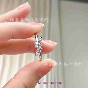 Tifannissm Ring heart Rings jewelry pendants Knot ring 925 sterling silver plated with 18K design minimalist Instagram style light Have Original Box
