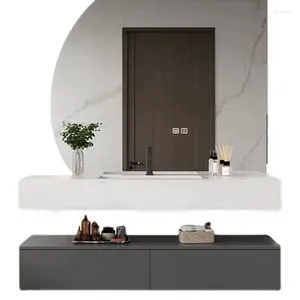 Bathroom Sink Faucets Cabinet Combination Smart Stone Plate Whole Washbin Solid Wood Washbasin