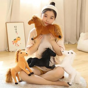 Animals Simulation Horses Plush & Stuffed Animals Dolls Real Life Horse Toy Pillow For Children Kids Creative Birthday Decor Gifts 25cm LA