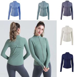 2024 Lululemen Giacca da donna Giacca da yoga sottile da donna Running Sport Felpe Fitness Solido traspirante Allenamento Palestra Cappotto