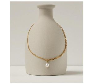 Anhänger Halsketten Einfache Natürliche Echte Perle Halskette Frauen Mode Wildes Licht Luxus Vintage Barock Stil Kurze Kette Mix Und Mat7503514