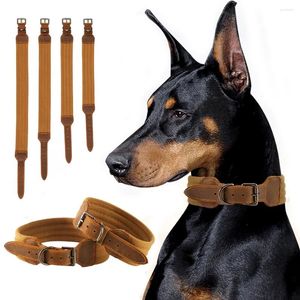 Coleiras para cães Coleira tática Médio Grande para treinamento de caminhada ajustável Acessórios para animais de estimação de couro duarável