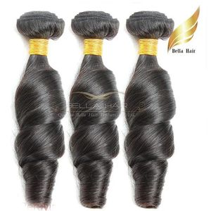 Wefts Human Hair Weaves FunmiHair Loose Wavy 3pcs/lot Peruvian HumanHair Extensions Weaves 834inch Natural Color Bellahair