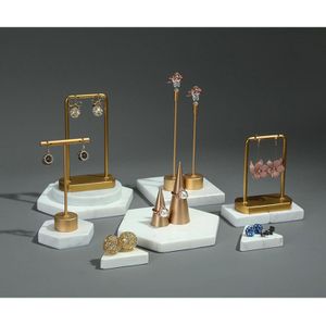 Lådor Guldmetallörhängen Display Stand smycken rack för ringhalsband armband som visar hylldisk smycken arrangör mode gåvor