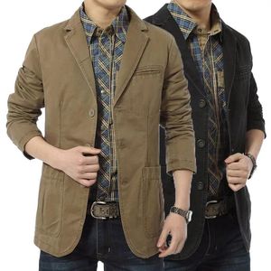 Jackets New Autumn Spring Men Casual Blazers Cotton Denim Parka Men's Slim Fit Jackets Army Green Khaki Big Size M xxxxl