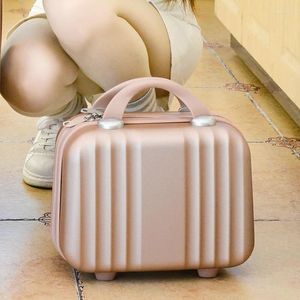 Suitcases XZAN Suitcase For Female Portable Light Boarding Luggage Organizer Case 14 Inch Simple Cosmetic Women Small Travel Bag