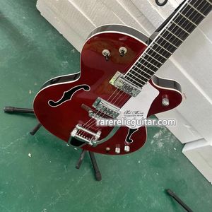 Gemi Hızlı G6119 Chet Atkins Tennessee Rose Derin Kiraz İçi Vücut Elektro Gitar Büyükleri Tremolo Köprüsü Beyaz Pickguard Küçük Resim Kakmı Dekoratif F DOLLAR