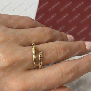 Классическое кольцо для ногтей знаменитостей Дизайнерское женское кольцо Модное кольцо-манжета унисекс Браслет для пары Золотое обручальное кольцо с бриллиантом Роскошные ювелирные изделия Подарок на день Святого Валентина