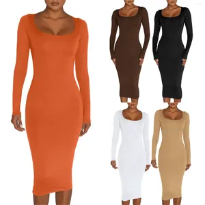 Casual Dresses Women's Round Neck Hair Thickening Slim Hip Dress Womens Rayon Outfits Summer