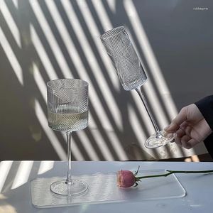 Wine Glasses Ins Texture Goblet Champagne Cocktail Fruit Glass Juice Bubble Cold Drink Home Light Luxury Gift Red