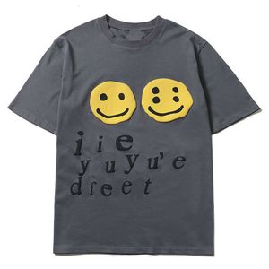 Men's T-shirts Fashion Casual Mens Kanyes Classic Designer Comfortable Bubble Print Smiley Face Round Neck Short Sleeve T-shirt for Men and Women
