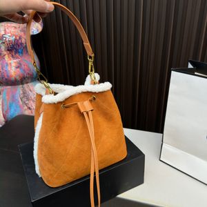 Bucket Bag String CrossBody High Quality Luxury Designer Brand Bags Fashion Shoulder Lamb wool Handbags Women Phone Wallet Totes Plain