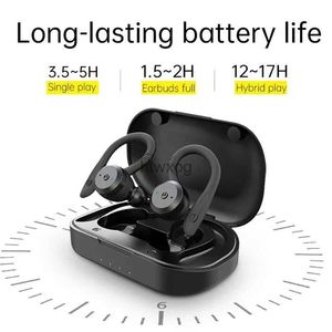 Mobiltelefonörlurar 20 timmar lektid simning vattentät trådlös Bluetooth -headset Dual wear sportlöst headset twsipx7 öronsnäckor upprätt ljud yq240105