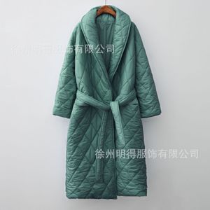 Autumn Winter Fashion Women Puffer Coat Overized Maxi Robe Long Parka Casual Ytterkläder 211108