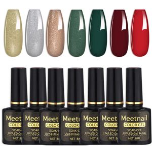 Set di 7 colori Smalto per unghie Gel 8ML Forniture per unghie Stile natalizio Vernis Manicure semipermanente Soak Off Smalti per unghie gel UV LED 240105