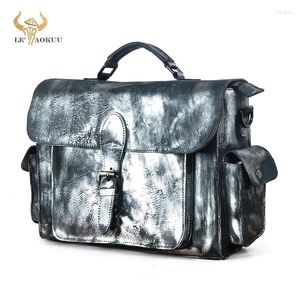 Aktentaschen Dickes Echtleder Business Portfolio Professionelle Executive Anwalt Aktentasche Computer Laptoptasche Für Männer Männliche Tasche 2058