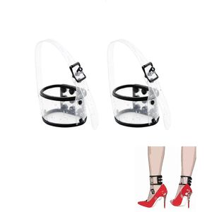 Transparente PVC Salto Alto Bondage Restraint BDSM Mão Algemas Tornozelo Adulto Flertando Jogos Sexy Brinquedos Eróticos Algemas Para Sexo 240105