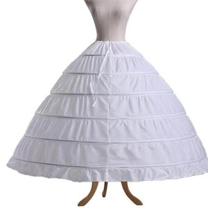 Нижние юбки с 6 обручами Нижняя юбка Jupon Tarlatan Crinoline Нижняя юбка скольжения Сделать платье Пышная айва Свадебное бальное платье-дебютантка Аксессуары248y