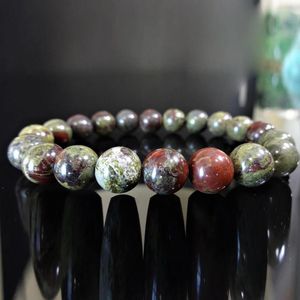 Bracelets MG1163 AAA Quality Genuine Dragon Blood Jasper Bead Bracelet for Men Natural Gem Stone Energy Bracelet