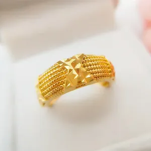 Cluster Anelli di alta qualità 999 colore oro puro Gypsophila lettera opaca anello di apertura per le donne fidanzamento di nozze moda 2024 gioielli alla moda