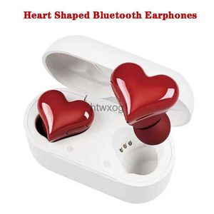 Mobiltelefonörlurar Heartshuds Wireless Bluetooth Hjärtformade hörlurar Kvinnor Fashion TWS High Quality Headset Gaming Student hörlurar GIRL GIFT YQ240105