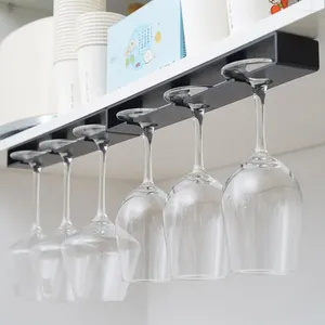 Kitchen Storage Organization Punch-free Wine Glass Upside Down Hanging Stand Goblet Holder Bar Supplies