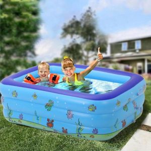 Pooltillbehör 13 m bärbara pooler för barn Uppblåsbar badkar Baby Rectangular Swimming Blow Up Kid Hard Plastic Water Toys6972562