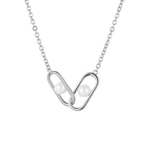 SN15 Silver Double Layer Pearl Bracelet for Women Girl Design Bead Korean Jewelry 240106