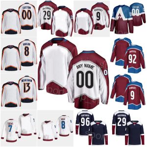 Hockey retrò inverso 92 Gabriel Landeskog Maglie 7 Devon Toews 95 Andre Burakovsky 13 Valeri Nichushkin 8 Cale Makar 29 Nathan MacKinnon Mi