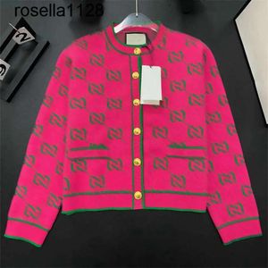 Tröjor Nya 23SS Women Cardigan Sweaters Soft Cashmere Knit Topps Button Cardigans Designer Green Rands Letter Decoration Fall Designer P