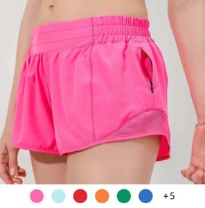 Lu-859 Frauen Hotty Hot Shorts Yoga Outfits mit Übung Fitness Tragen lu Kurze Hosen Mädchen Laufen Elastische Sportbekleidung Taschen