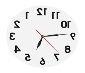 Relógio de parede reverso números incomuns para trás moderno relógio decorativo excelente relógio para sua parede y2001098226466
