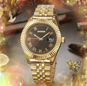 Business trend highend lovers watches women men quartz chronograph battery roman number dial full stainless steel European Couples chain bracelet wristwatch