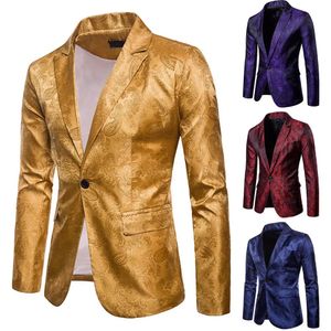 Jackor Plus -storlek M3XL Stylish Men sjal Lapel Slim fit formell blazer One Button Wedding Party Evening Suit Jacket Topps