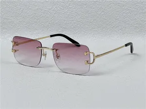 Очки в зеркальной оправе Tide для женщин, винтажные солнцезащитные очки для мужчин, дизайнерские безрамочные очки квадратной формы, UV400, золотой свет, меньше солнца