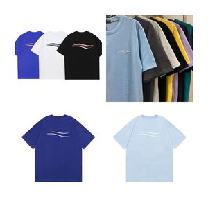 Homens Designer Mens Camisetas Verão Camisas de Manga Curta Ondas Tee Balencaigalies Mulheres Amantes Luxo Camisetas Moda Senior Puro Algodão Balencigalies