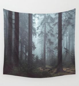 Древесный туман, лес, подвесная ткань, декоративный гобелен с пейзажами, полиэстер, декор в скандинавском стиле, модный принт, Tenture6021232