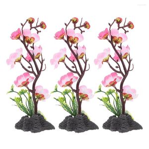 Dekorativa blommor 3 st japanska hors d'oeuvres sushi party dekorationer faux inomhus växter falska bonsai