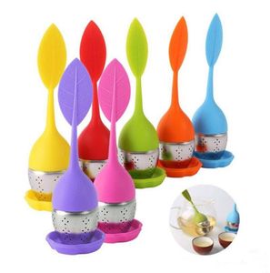 silicone tea infuser Leaf Silicone Infuser with Food Grade make bag filter creative Stainless Steel Tea Strainers 29 V22076475