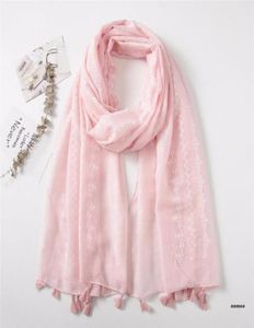 Scarves 180x90cm Fashion Foaming Floral Printed Cotton Linen Shawl Women Hijabs Scarf Muslim Wide Scarve Wrap For Female Ladies6237847