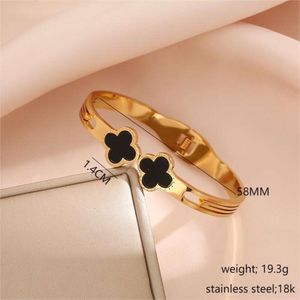 Charme Pulseiras Pulseira de Assinatura Vanclee Trevo de Quatro Folhas Estrela Caleidoscópio Pulseira de Ouro de Três Cores para Mulheres Meninas Jóias dos Namorados 995