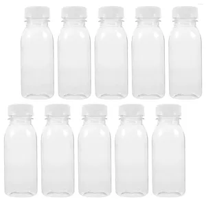 Garrafas de água 10 PCs Bottle Milk, que bebe SS com tampas estéticas transparentes