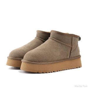 Kvinnor tazz toffare tasman päls glider designer skor klassisk senapsfrö ultra mini plattform boot slip-on les petites mocka ull vinter designer tossor