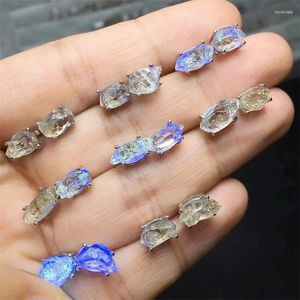 Dekoracyjne figurki S925 Natural Herkimer Diamond Coldings Sterling Silver Reiki Healing Stone Fashion Biżuter